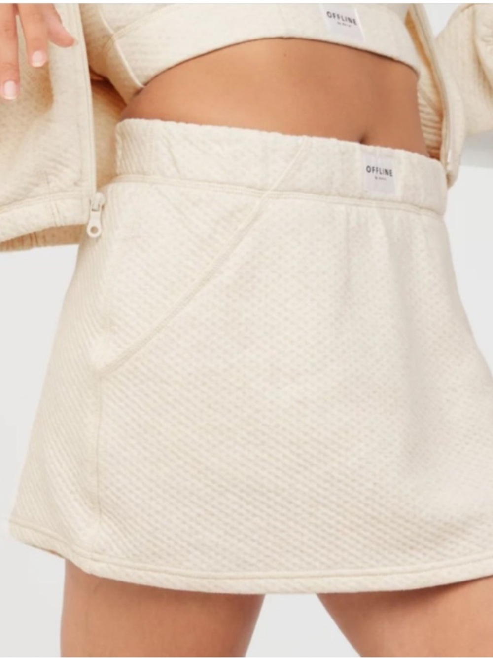 OFFLINE by Aerie Gray Quilted Mini Skirt NWT
